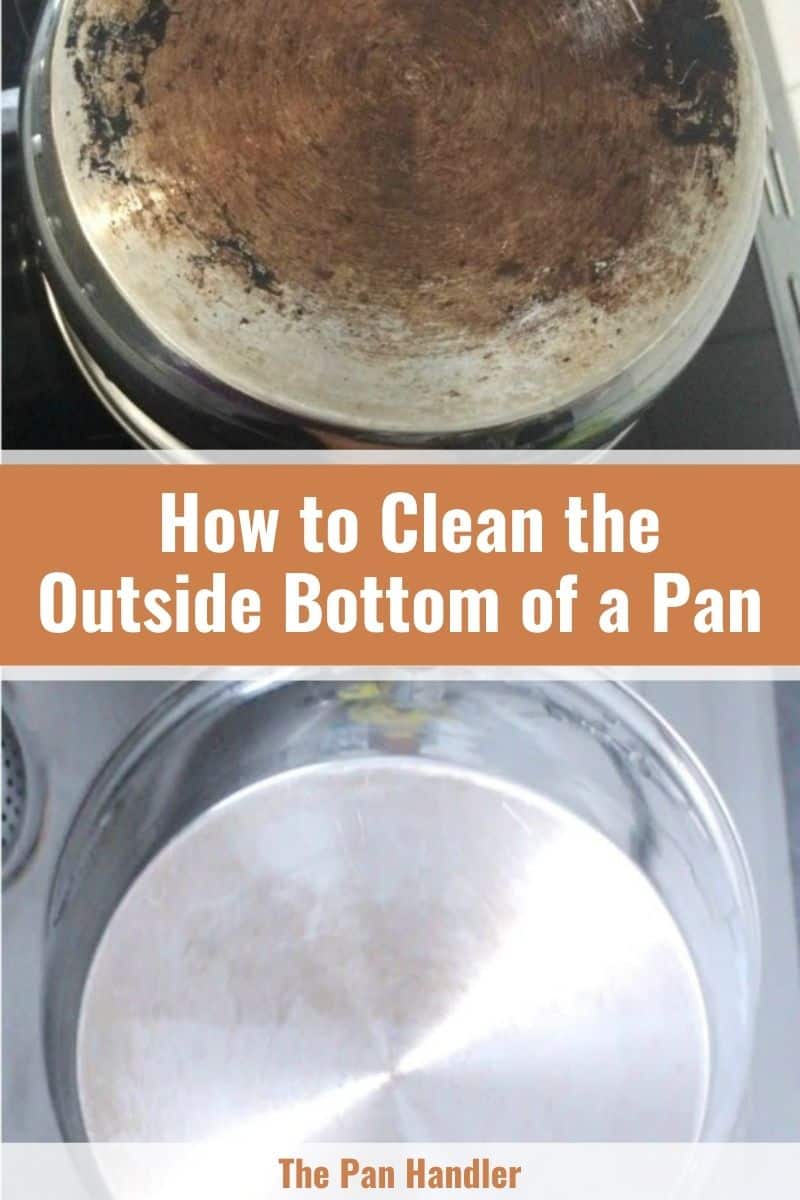 how to clean the outside bottom of a pan