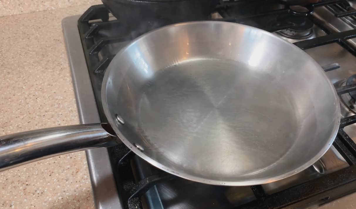 seasoning a stainless steel pan