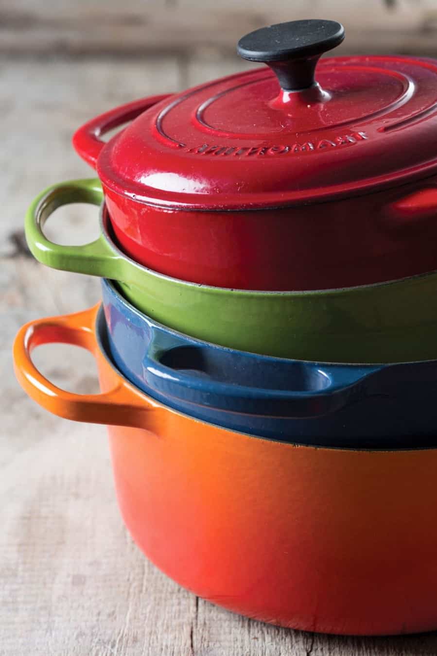 how to clean enameled cast iron pot