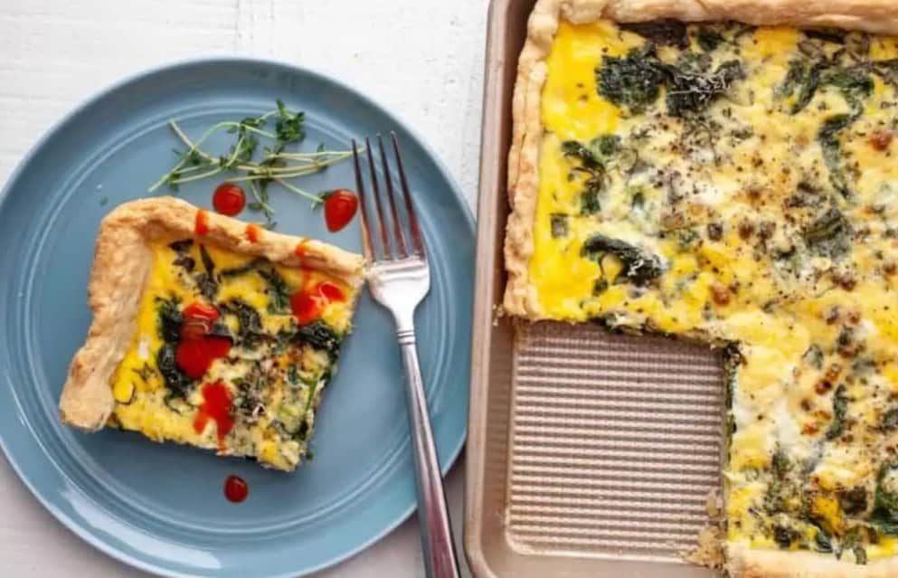 Sheet Pan Quiche with Spinach and Basil