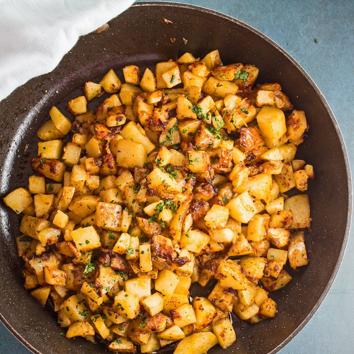 Classic Skillet Potatoes and Onions (with a shortcut)