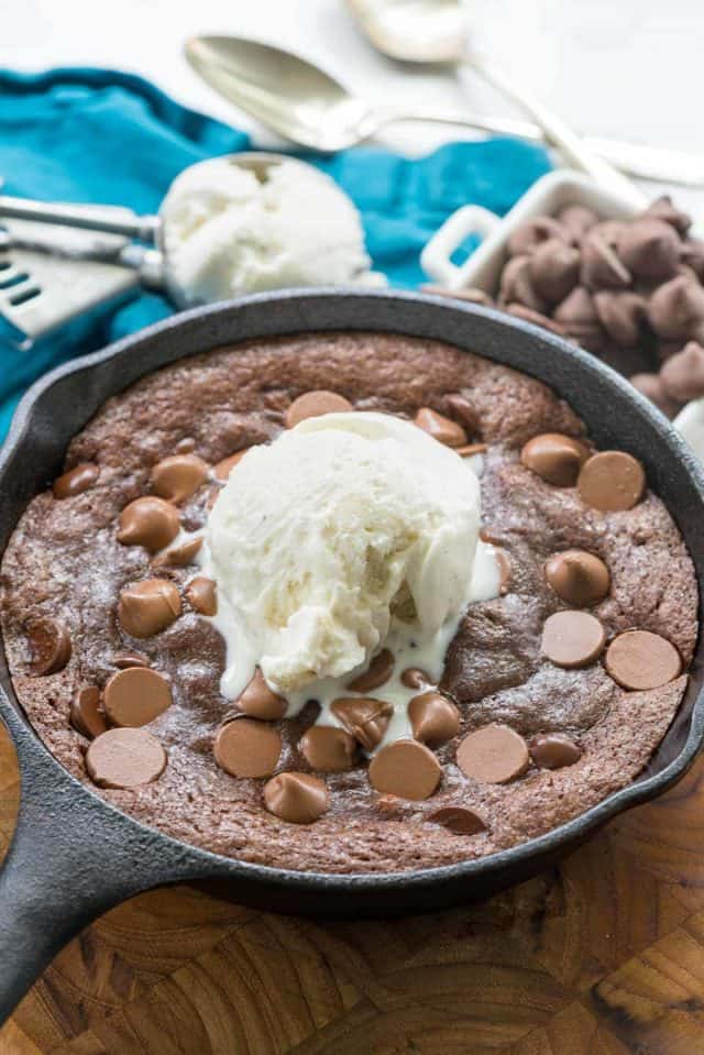Small Batch Skillet Brownie for you Two