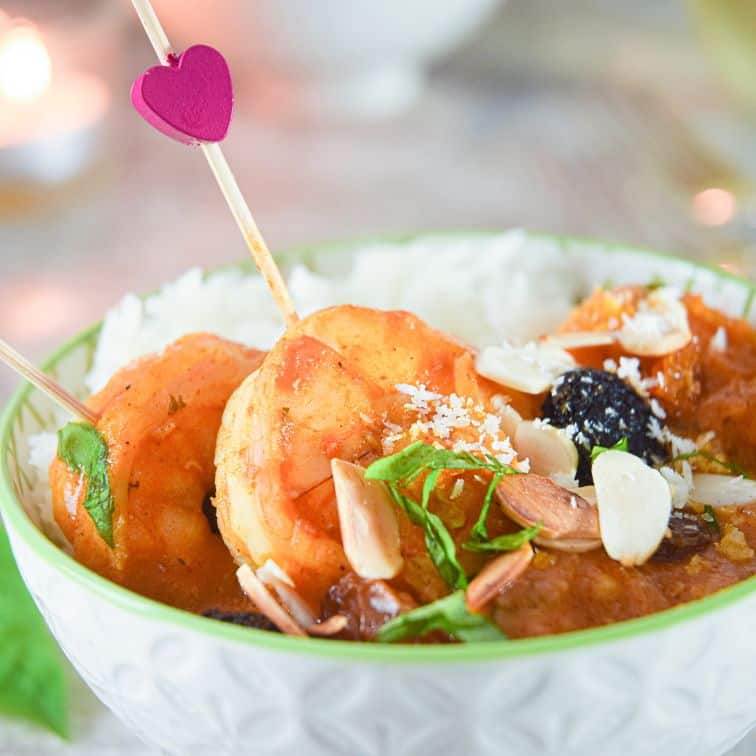 Valentines Day Electric Skillet Shrimp Curry