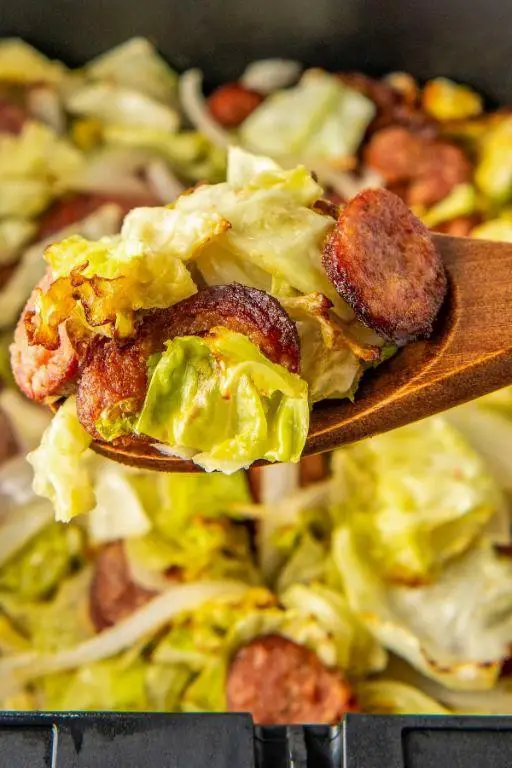 Air Fryer Cabbage and Sausage