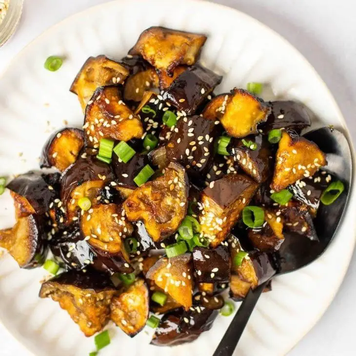 Air Fryer Eggplant with Honey and Sesame
