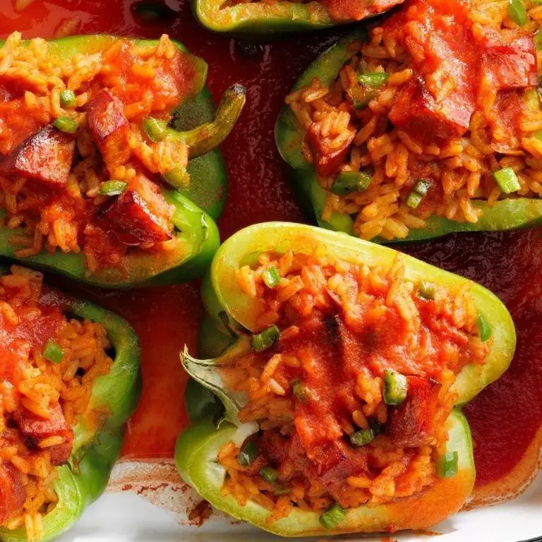 Andouille Chicken Sausage Stuffed Peppers