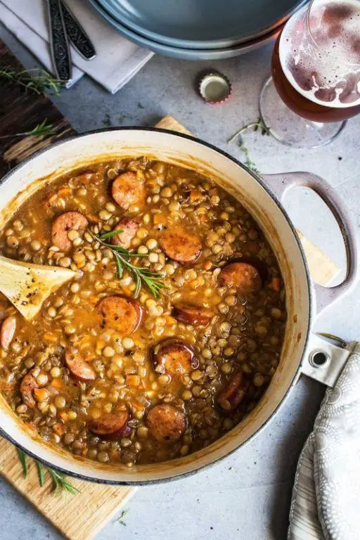 Andouille Chicken Sausage and Lentil Stew