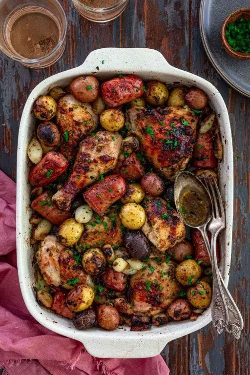 Andouille Chicken Sausage and Potato Bake