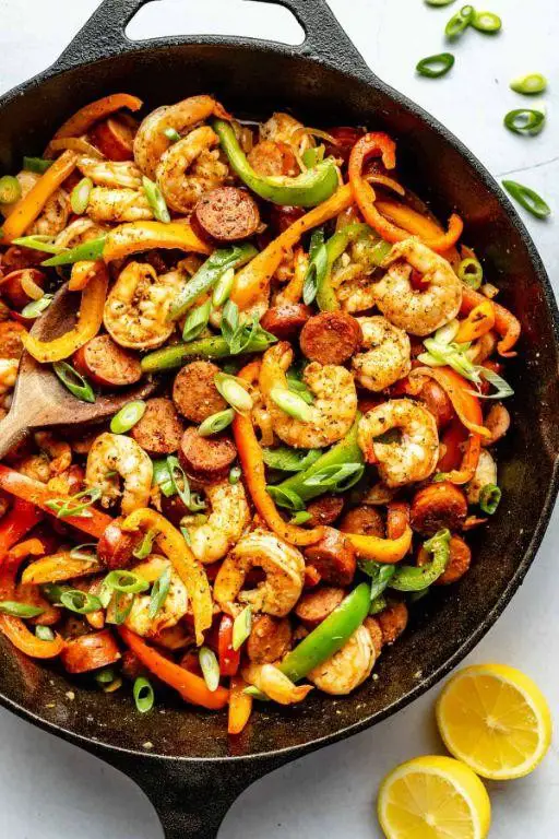 Andouille Chicken Sausage and Shrimp Skillet