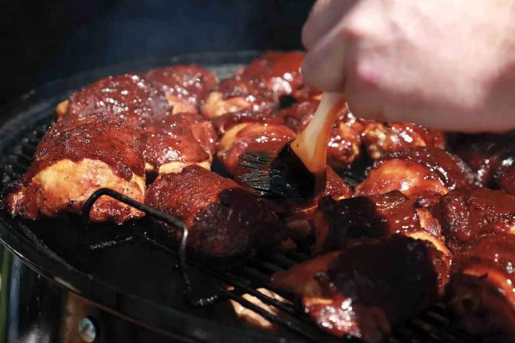 Applewood Smoked Chicken Thighs with Garlic Butter