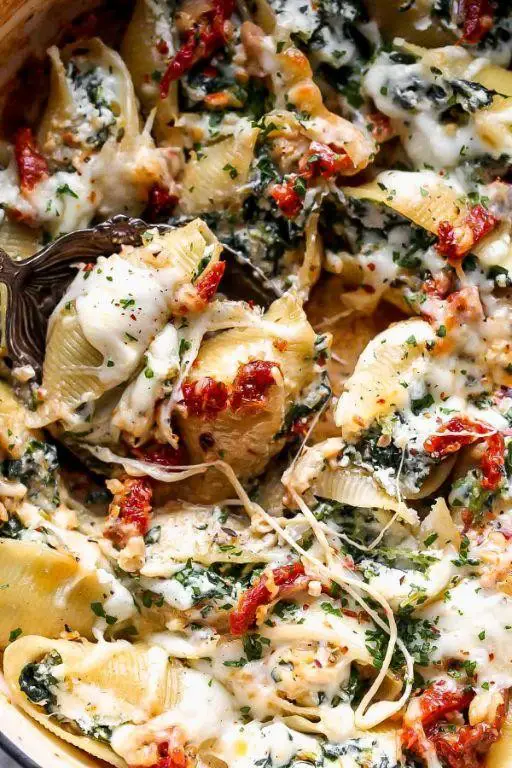 Artichoke and Sun-Dried Tomato Stuffed Shells