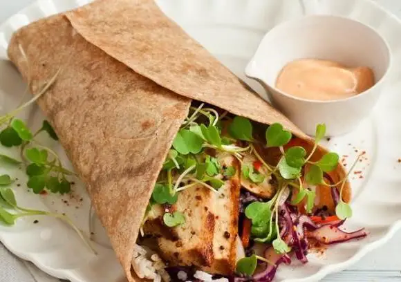 Asian Slaw and Tofu Wrap