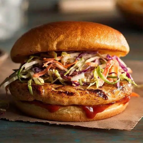 BBQ Chicken Burger with Coleslaw