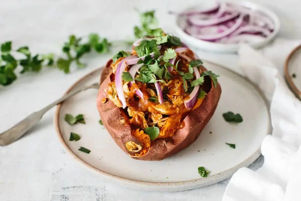 BBQ Chicken Stuffed Sweet Potatoes