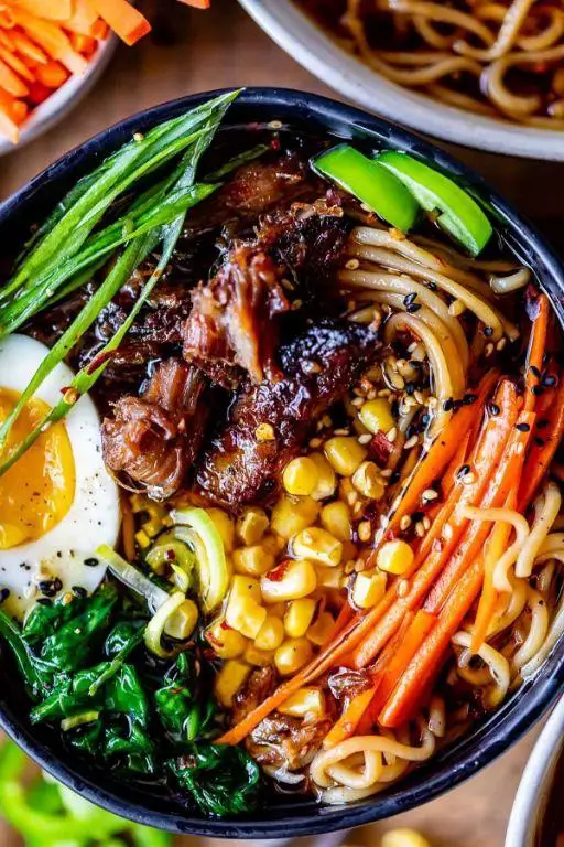BBQ Pork Ramen with Coleslaw