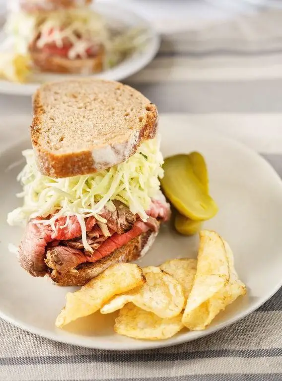 BBQ Roast Beef Sandwich with Coleslaw