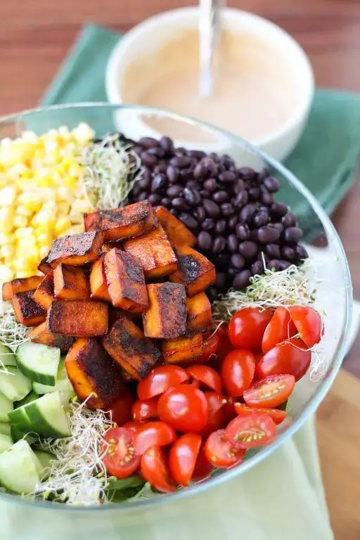 BBQ Tofu Salad with Corn and Black Beans