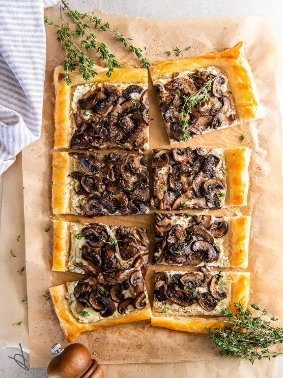 Baby Bella Mushroom and Goat Cheese Tart
