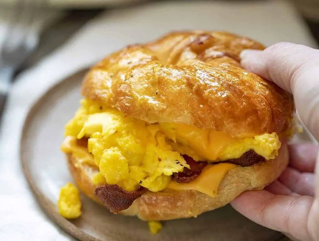 Bacon, Egg, and Cheese Croissant Sandwich