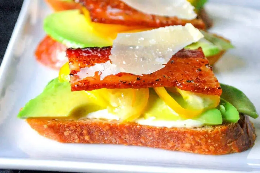 Bacon and Avocado Open-Faced Sandwich