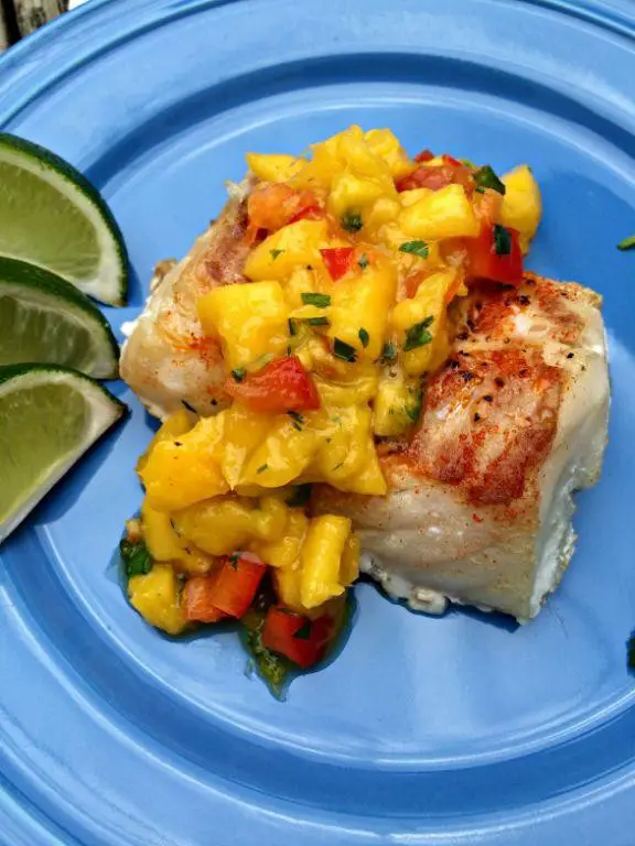 Baked Cod with Mango Salsa