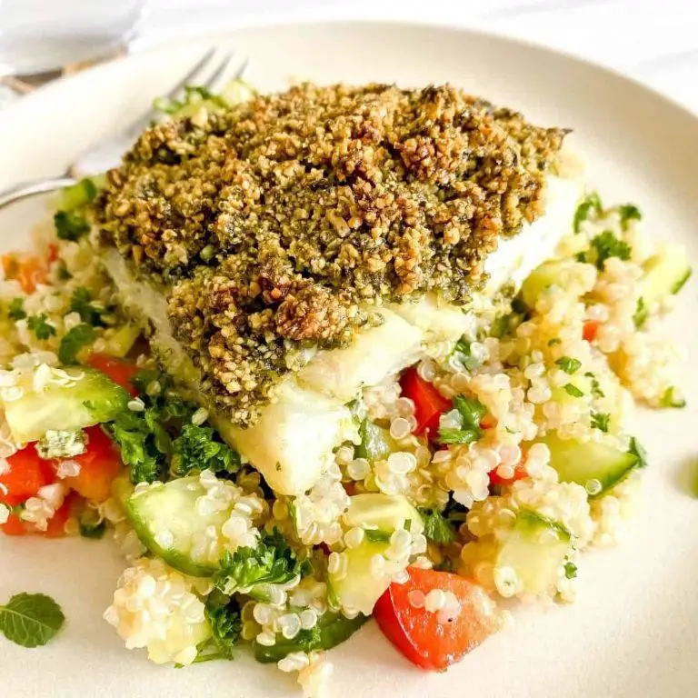Baked Cod with Pesto Topping