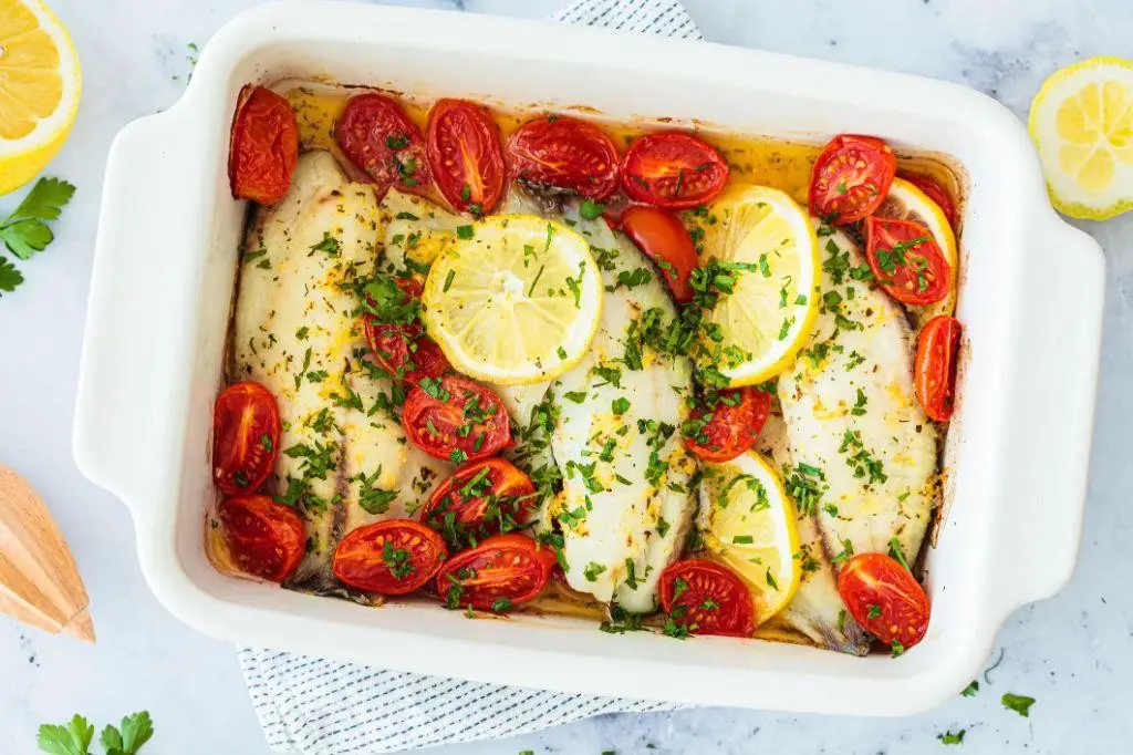 Baked Cod with Tomato and Basil