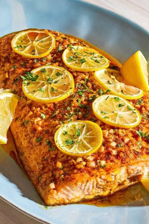 Baked Lemon Garlic Salmon