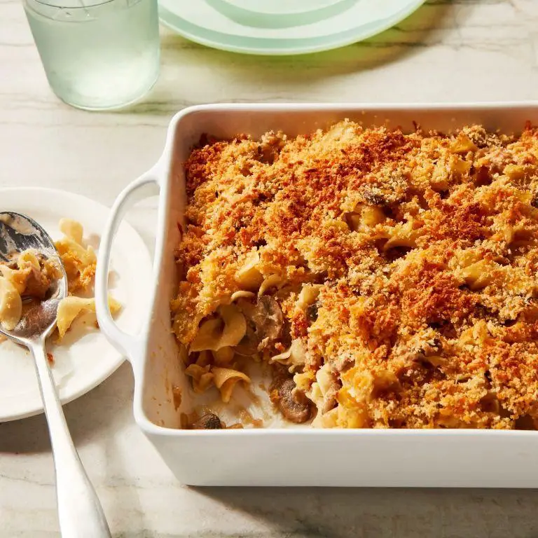 Baked Tuna Noodle Casserole with Bread Crumbs