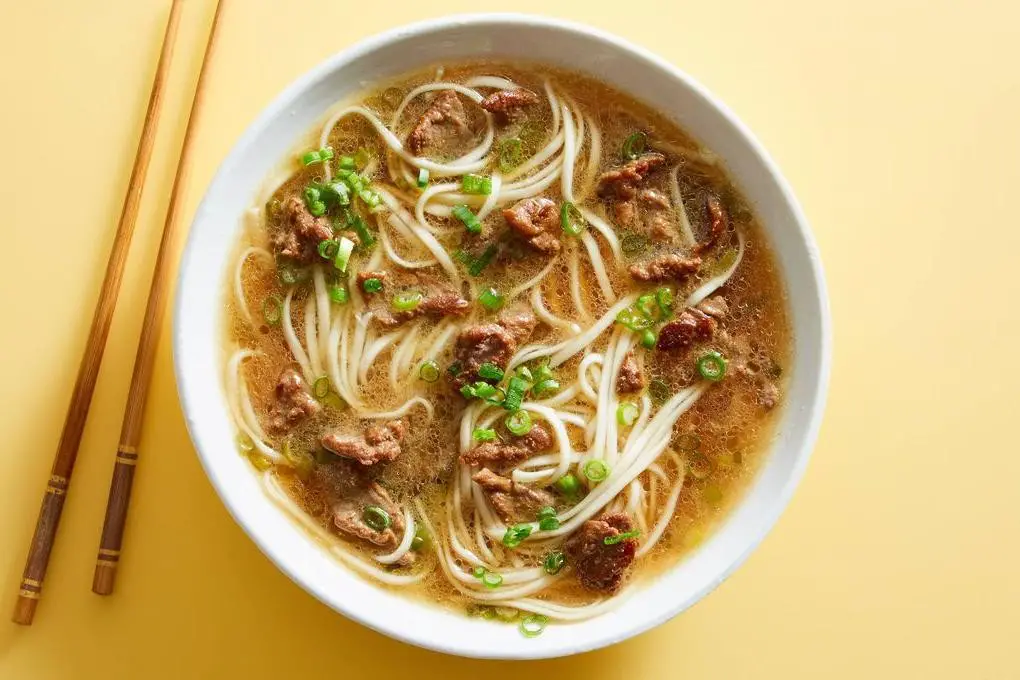 Beef Noodle Soup with Ginger and Scallions
