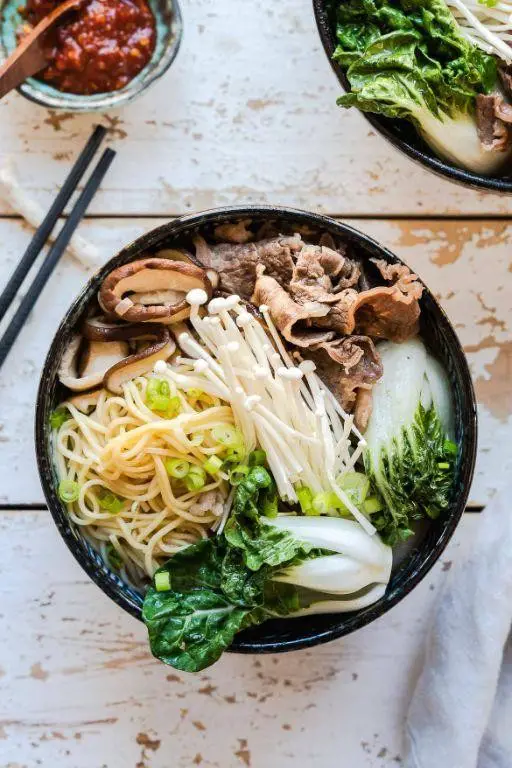Beef Noodle Soup with Mushrooms