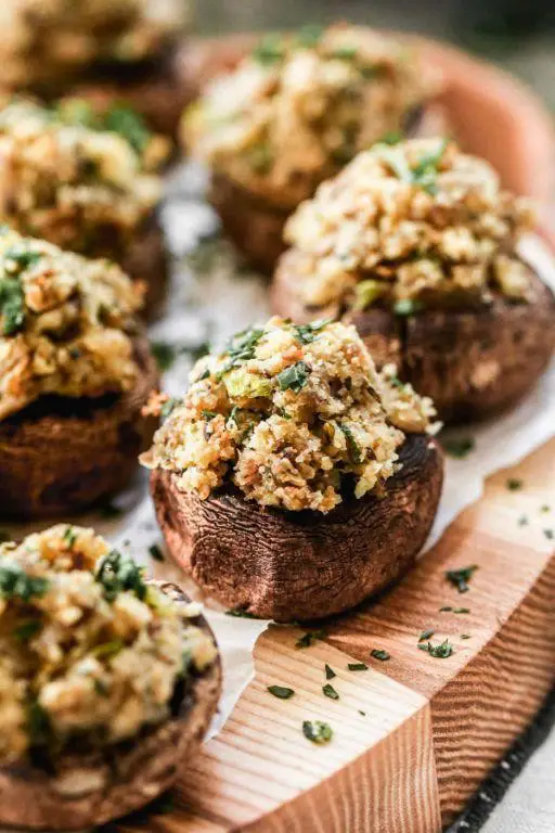 Beef Sausage Stuffed Mushrooms