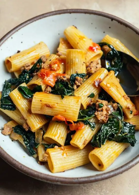 Beef Sausage and Kale Pasta