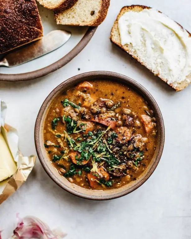 Beef Sausage and Lentil Soup