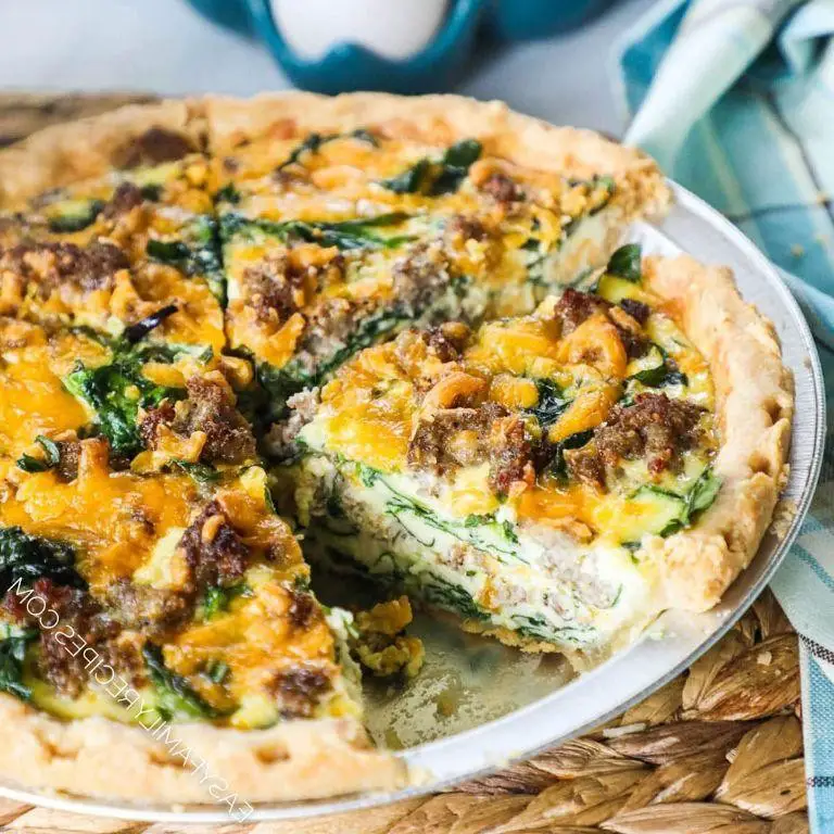 Beef Sausage and Spinach Quiche