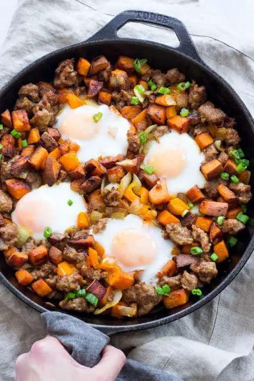 Beef Sausage and Sweet Potato Hash