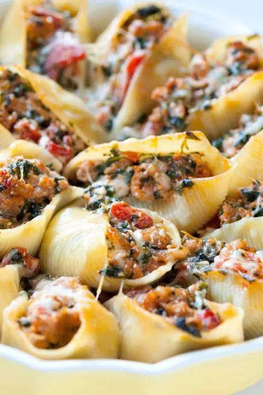 Beef and Sausage Stuffed Shells