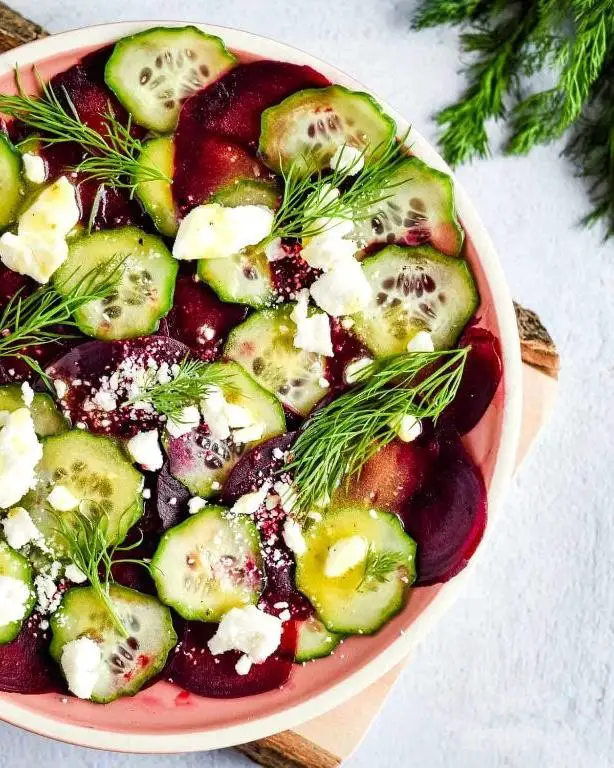Beet and Cucumber Salad with Dill