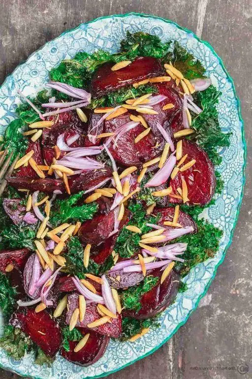 Beet and Kale Salad with Almonds