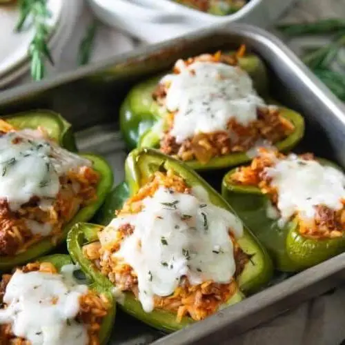 Bison Philly Cheesesteak Stuffed Peppers