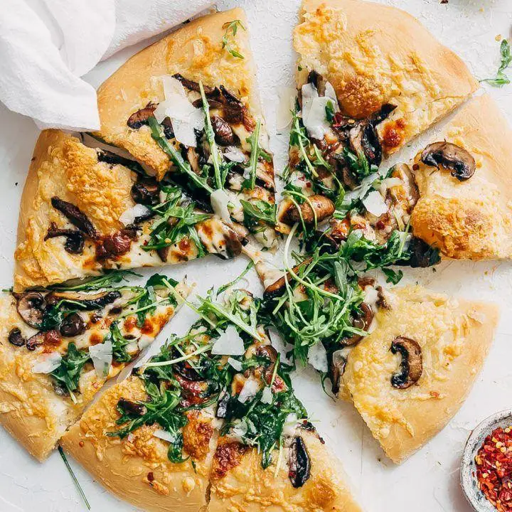 Black Trumpet Mushroom Pizza with Arugula