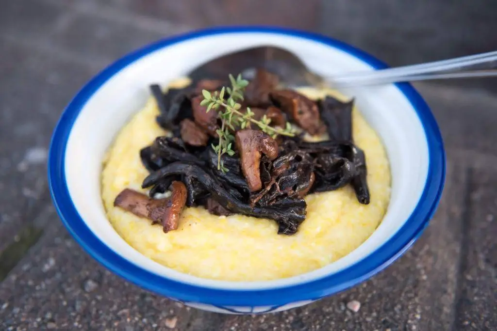 Black Trumpet Mushroom and Parmesan Polenta