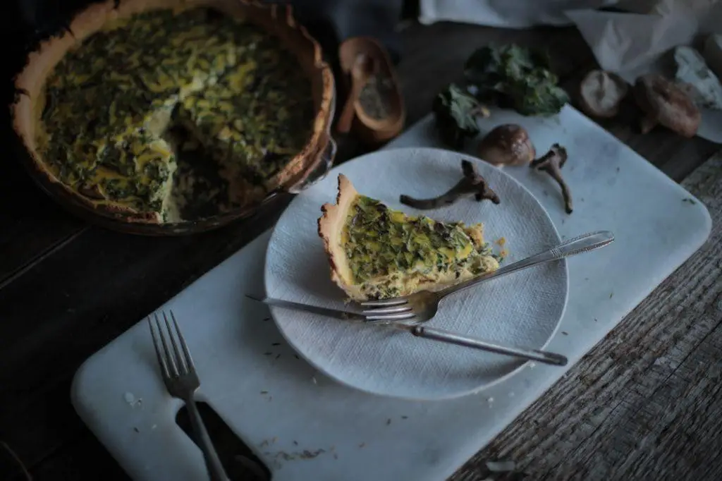Black Trumpet Mushroom and Spinach Quiche