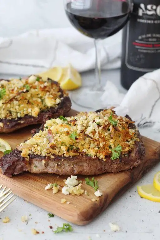 Blue Cheese Crusted Ribeye Steak
