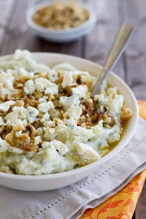 Blue Cheese and Walnut Smashed Potatoes