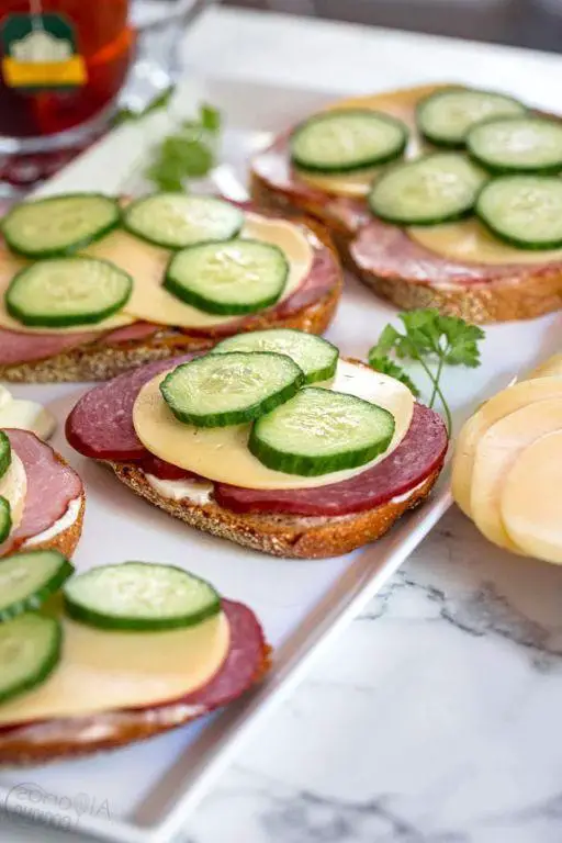 Bologna and Cucumber Tea Sandwiches