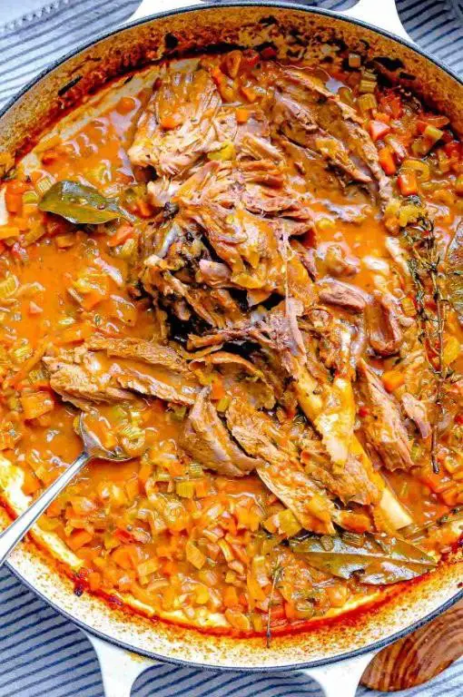 Braised Turkey Breast in White Wine Sauce
