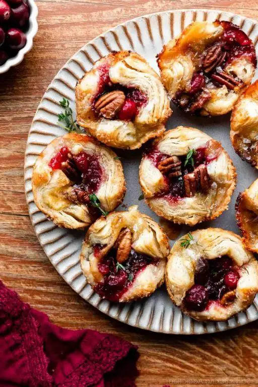Brie and Cranberry Puff Pastry Shells