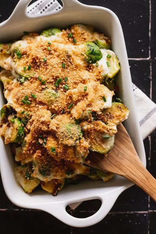 Brussel Sprouts Gratin with Almond Milk