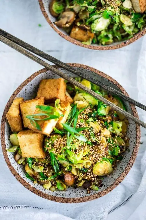 Brussel Sprouts Stir Fry with Tofu